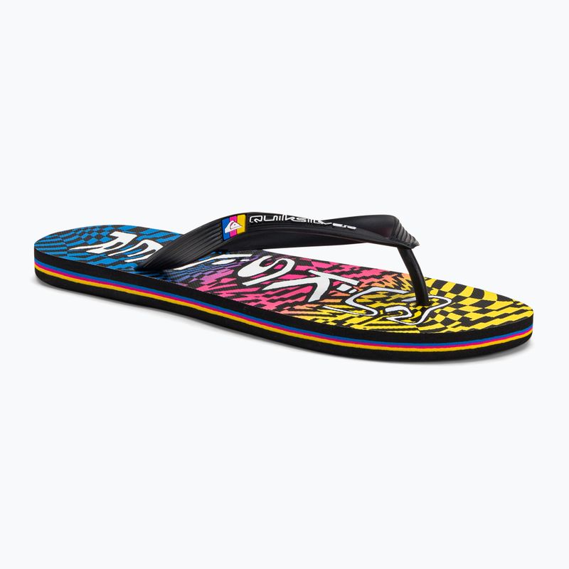 Men's Quiksilver Molokai Wordblock flip flops in colour AQYL101287