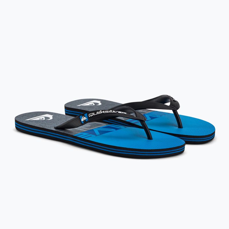 Quiksilver men's Molokai Wordblock flip flops blue-grey AQYL101287 4