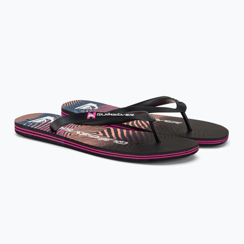 Quiksilver men's Molokai Wordblock flip flops black and pink AQYL101287 4