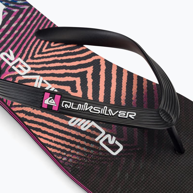 Quiksilver men's Molokai Wordblock flip flops black and pink AQYL101287 7