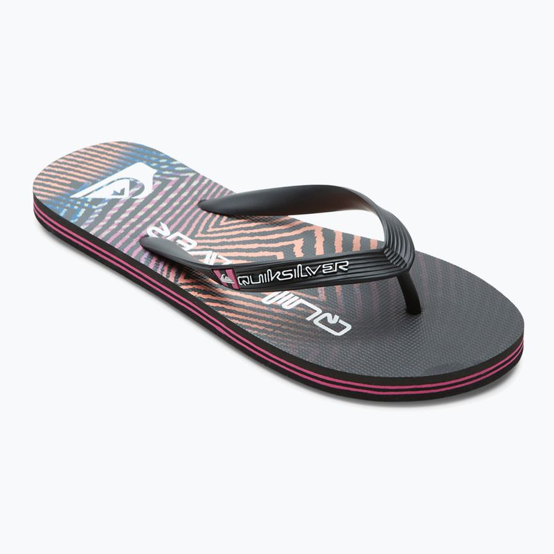 Quiksilver men's Molokai Wordblock flip flops black and pink AQYL101287 9