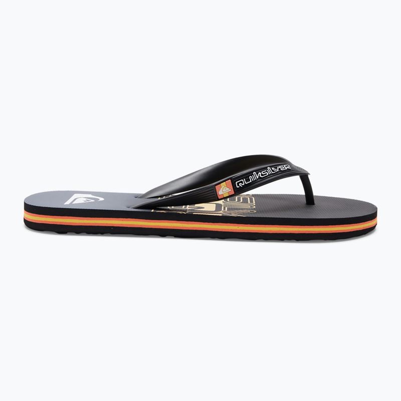 Quiksilver men's Molokai Wordblock flip flops black and blue AQYL101287 10