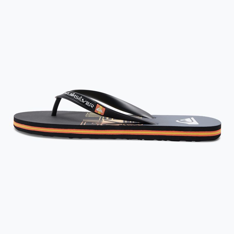 Quiksilver men's Molokai Wordblock flip flops black and blue AQYL101287 11