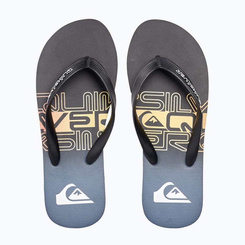 Quiksilver men's Molokai Wordblock flip flops black and blue AQYL101287 12