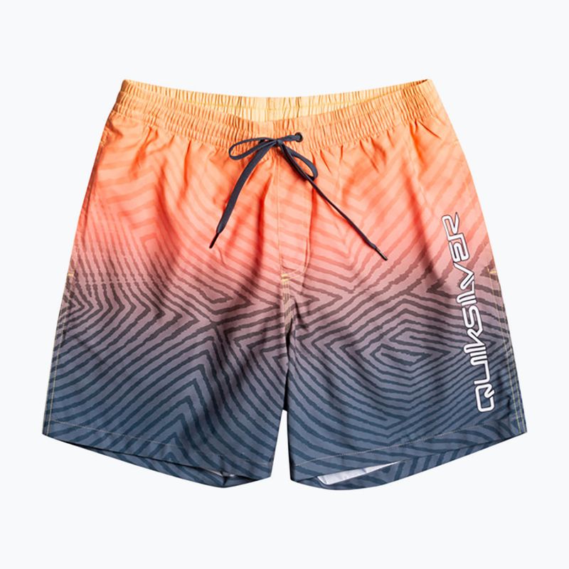 Men's Quiksilver Everyday Warped Logo Volley 17" swim shorts navy blue and orange EQYJV04000-BSL6