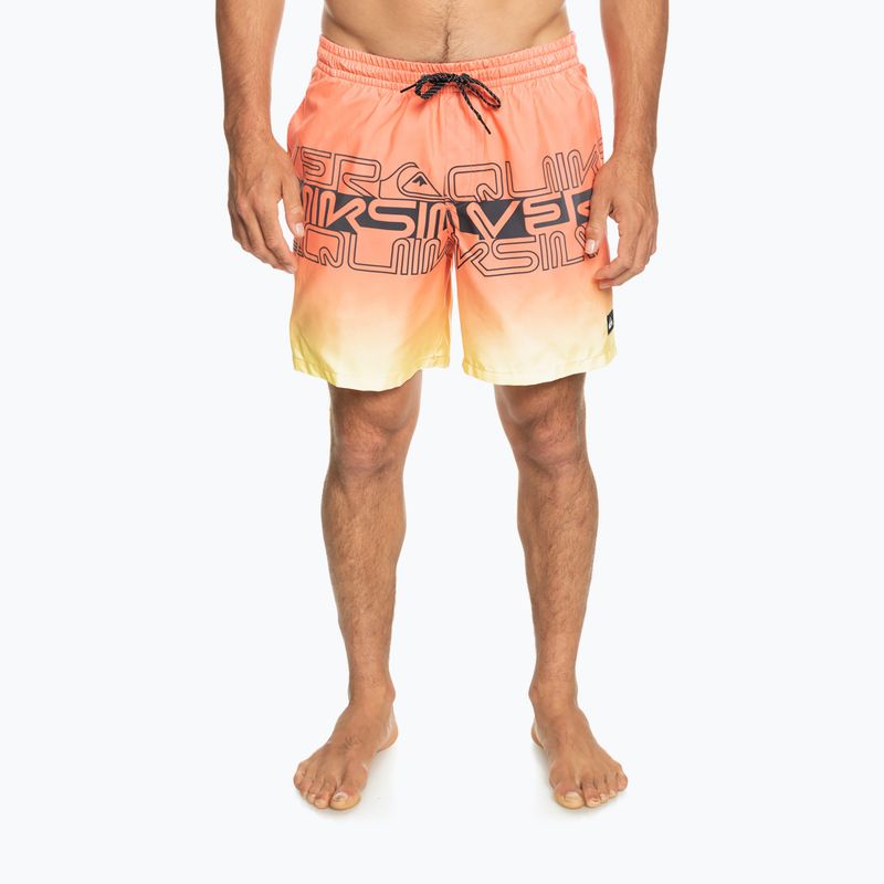 Men's Quiksilver Everyday Wordblock Volley 17" swim shorts orange EQYJV04005-MHV6 2