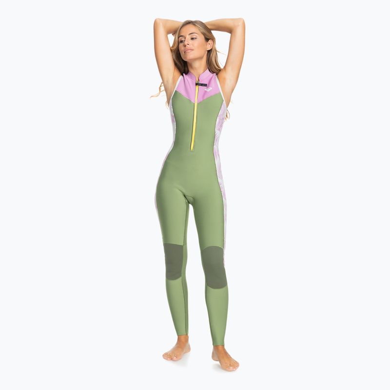 Women's ROXY 1.5 mm Long John palmed out light gray swim wetsuit 3