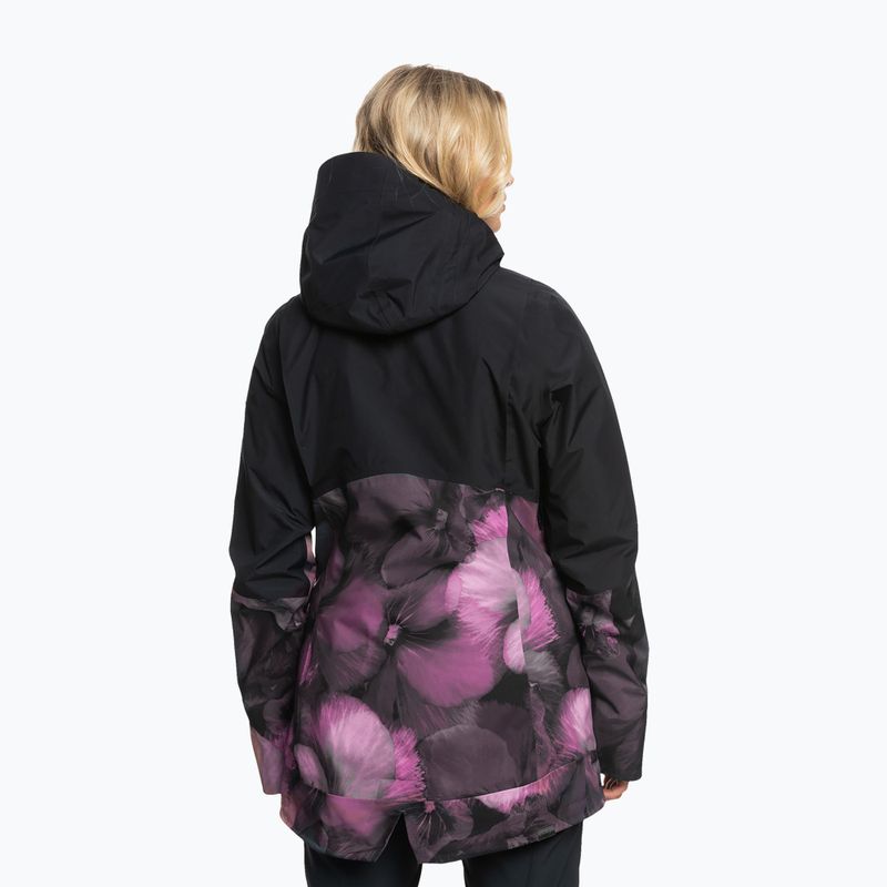 Women's snowboard jacket ROXY Gore-Tex Glade Printed true black pansy pansy 2