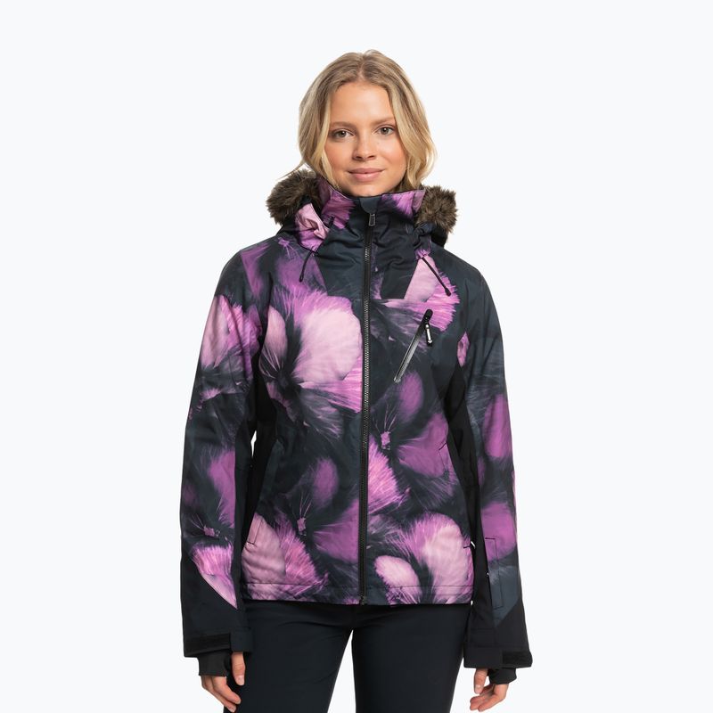 Women's ROXY Jet Ski Premium true black pansy snowboard jacket