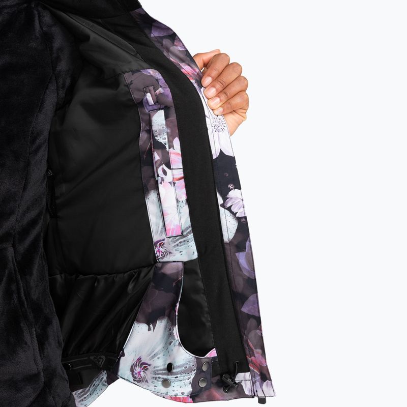 Women's snowboard jacket ROXY Jet Ski true black blurry flower 7