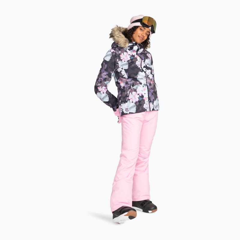 Women's snowboard jacket ROXY Jet Ski true black blurry flower 9