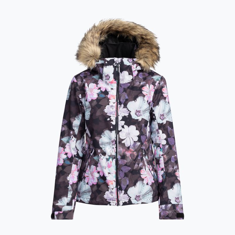 Women's snowboard jacket ROXY Jet Ski true black blurry flower 10
