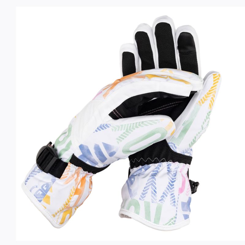 Women's snowboard gloves ROXY Jetty black bright white sapin