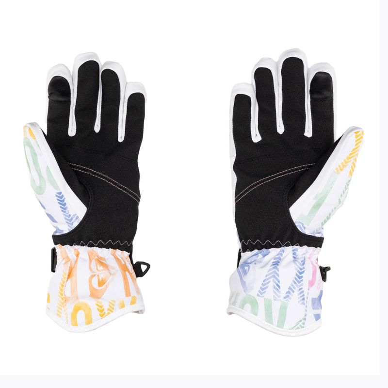 Women's snowboard gloves ROXY Jetty black bright white sapin 2