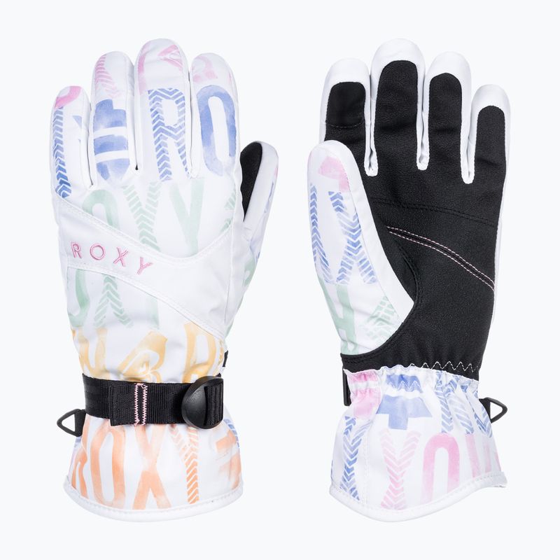 Women's snowboard gloves ROXY Jetty black bright white sapin 5