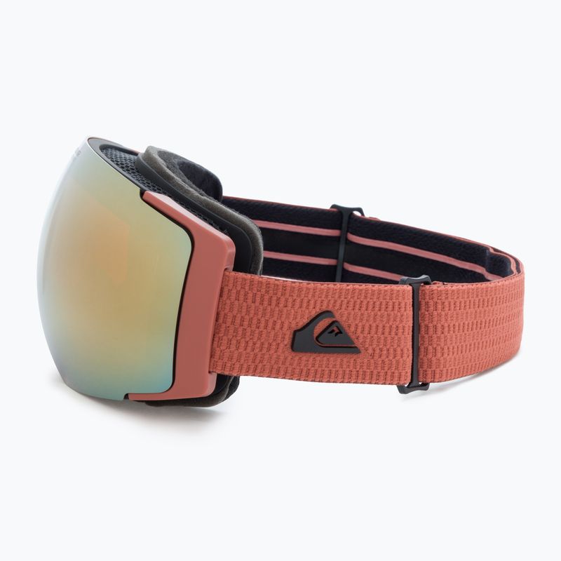 Quiksilver Greenwood S3 black redwood / clux gold mi snowboard goggles 4