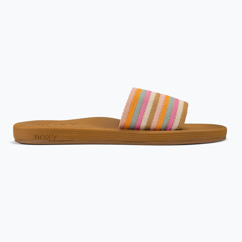 ROXY Beachie Breeze women's slides tan/crazy pink 2