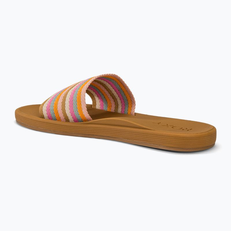 ROXY Beachie Breeze women's slides tan/crazy pink 3
