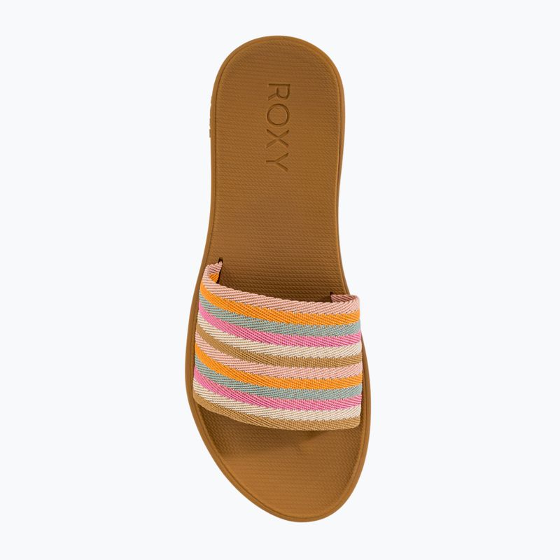 ROXY Beachie Breeze women's slides tan/crazy pink 5