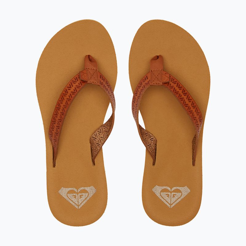 Women's ROXY Porto Motif flip flops tan 9
