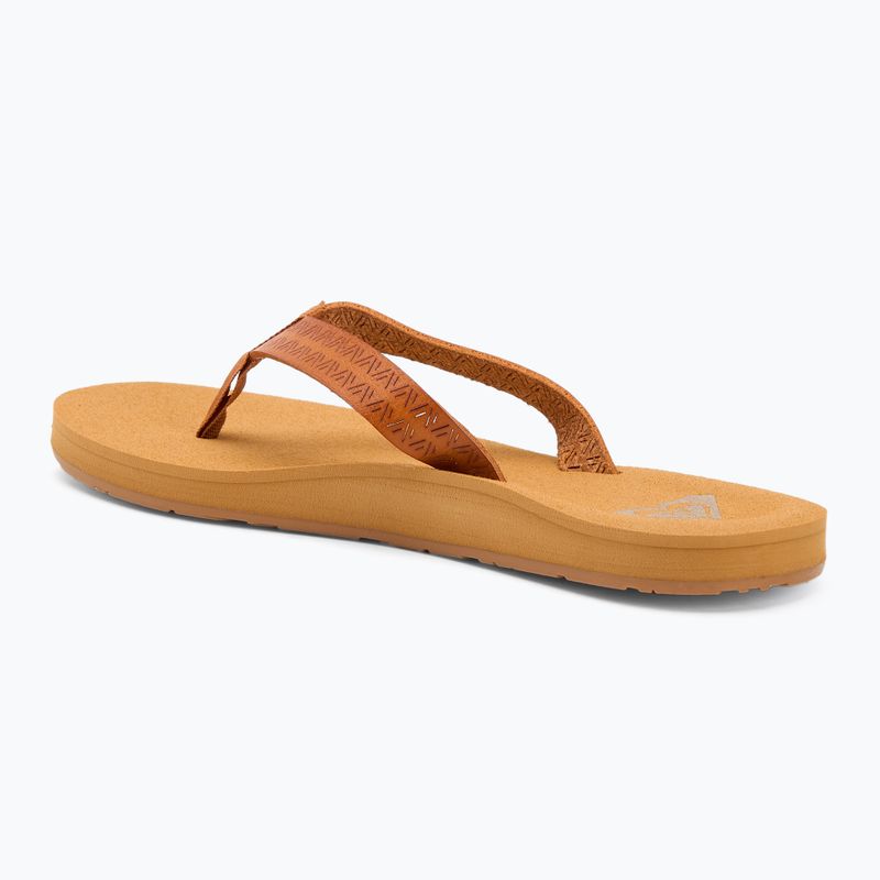 Women's ROXY Porto Motif flip flops tan 3