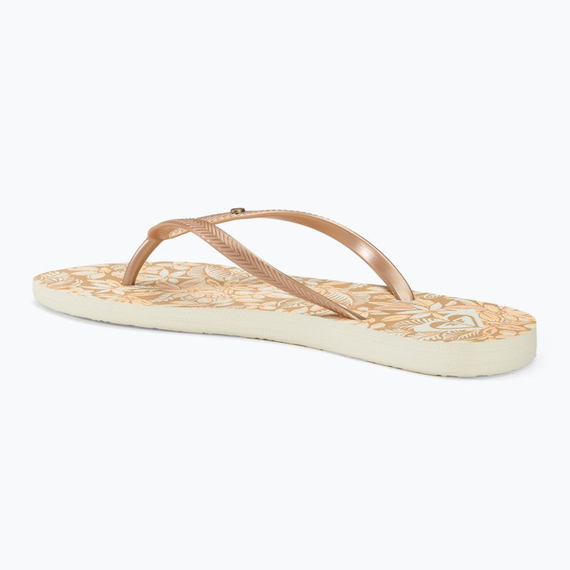 Women's ROXY Bermuda Print flip flops peach cream 3