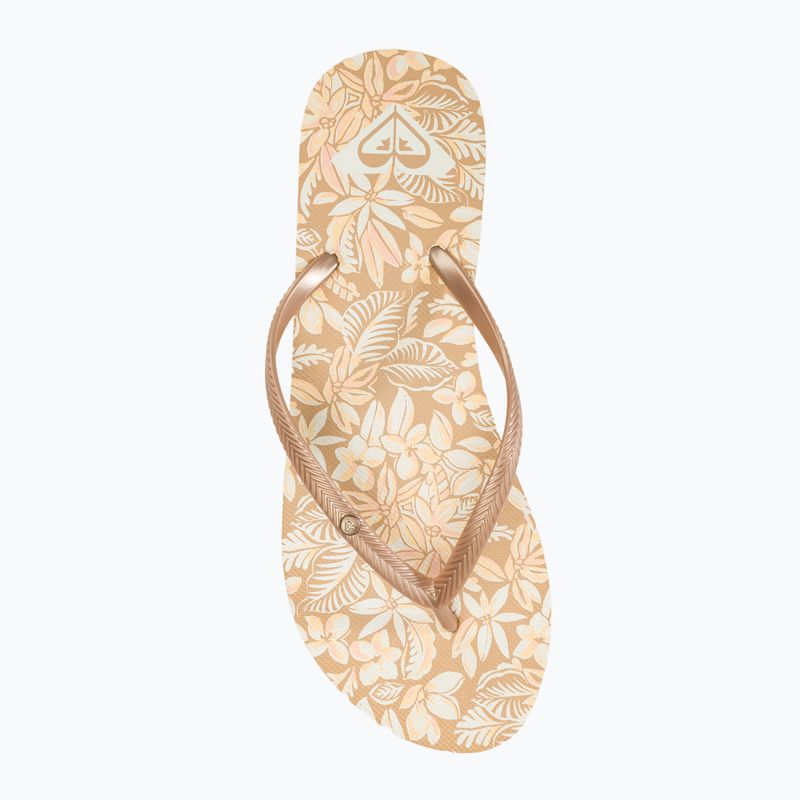 Women's ROXY Bermuda Print flip flops peach cream 5