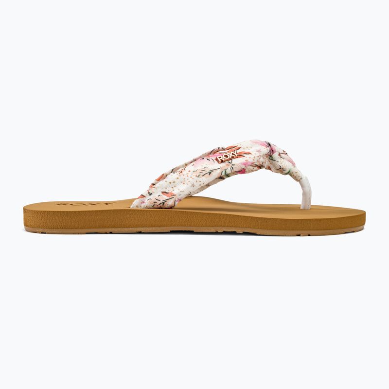 ROXY Paia V women's flip flops white/crazy pink print 2