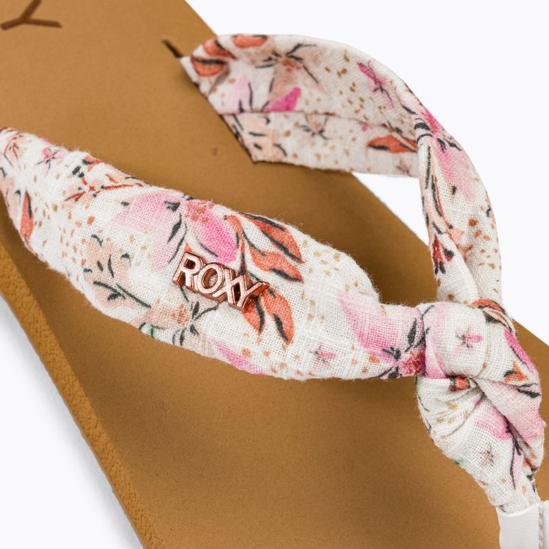 ROXY Paia V women's flip flops white/crazy pink print 9