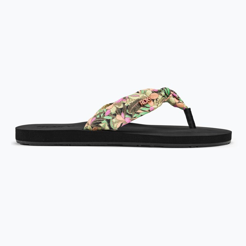 ROXY Paia V women's flip flops black/pink/soft lime 2