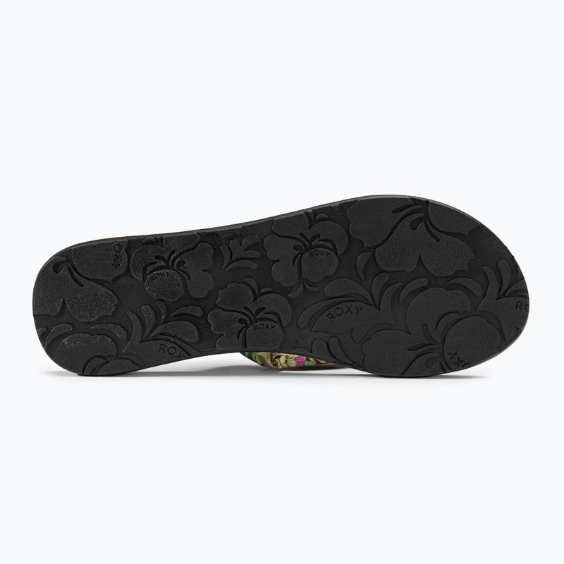 ROXY Paia V women's flip flops black/pink/soft lime 4