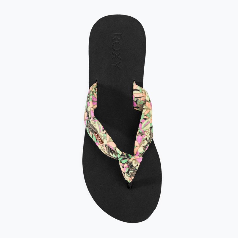 ROXY Paia V women's flip flops black/pink/soft lime 5