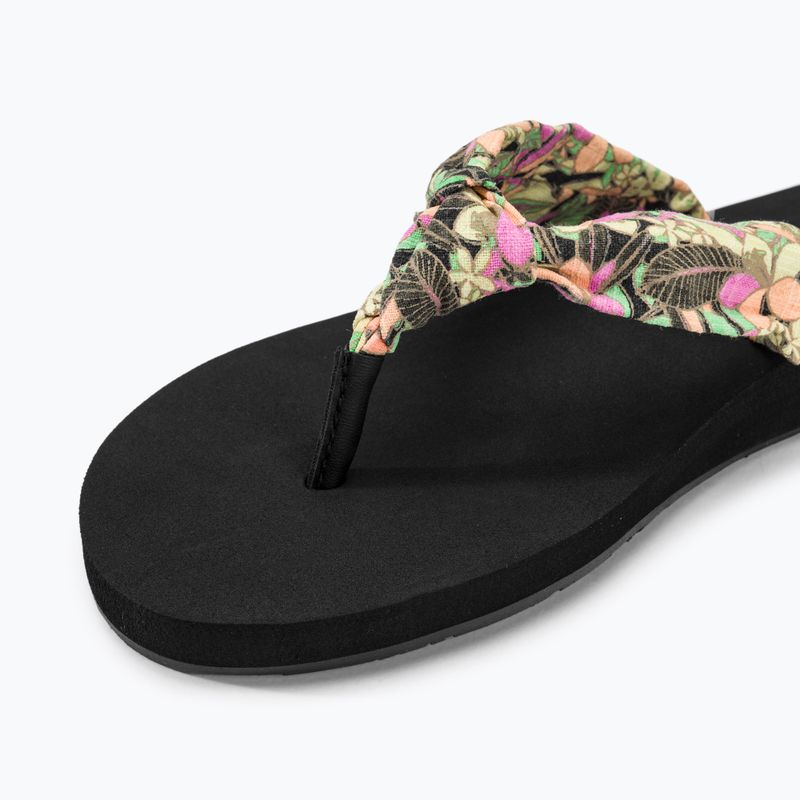 ROXY Paia V women's flip flops black/pink/soft lime 7