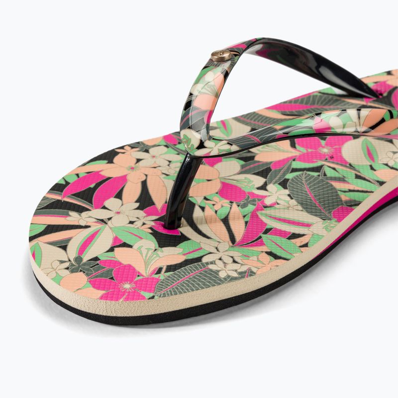 ROXY Portofino III women's flip flops black/pink/soft lime 8