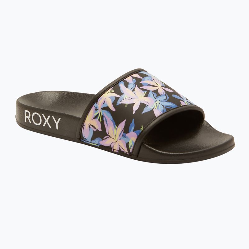 Women's ROXY Slippy IV slides black/boysenberry 8