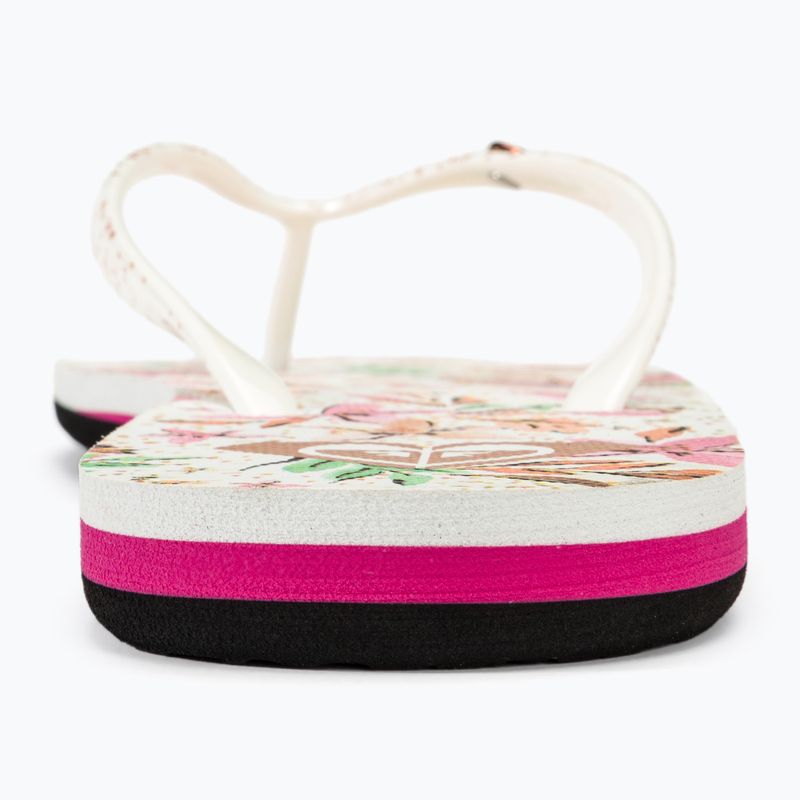 ROXY Portofino III women's flip flops white/crazy pink print 7