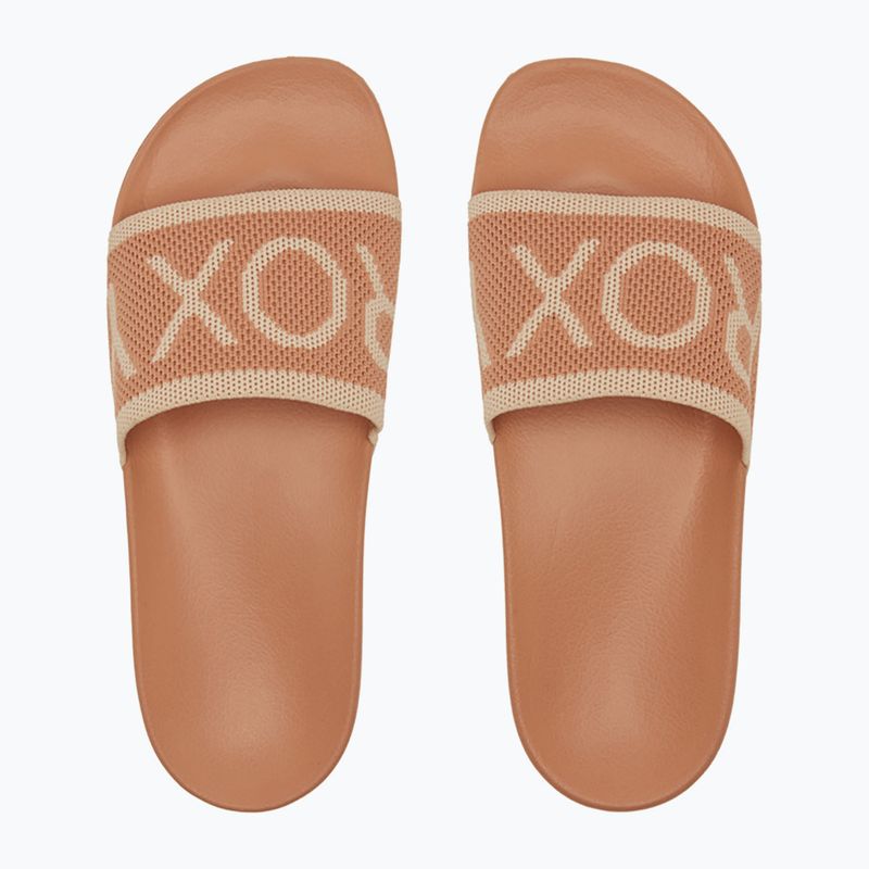 Women's ROXY Slippy Knit wheat/turkish coffee flip-flops 2