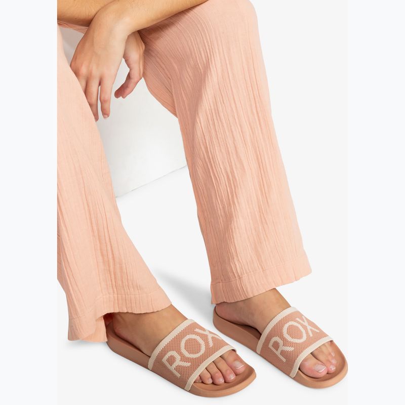 Women's ROXY Slippy Knit wheat/turkish coffee flip-flops 4
