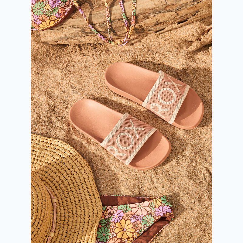 Women's ROXY Slippy Knit wheat/turkish coffee flip-flops 6