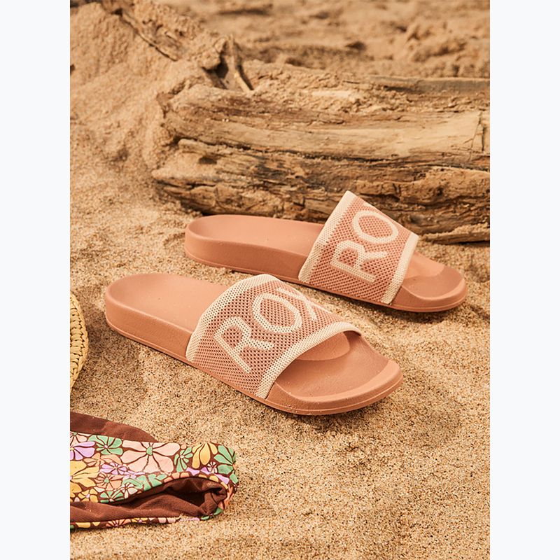 Women's ROXY Slippy Knit wheat/turkish coffee flip-flops 7