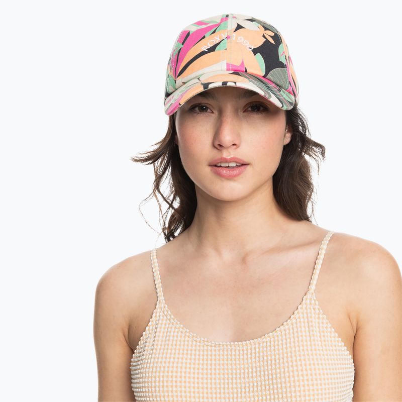 Women's ROXY Toadstool Printed anthracite palm song baseball cap 5