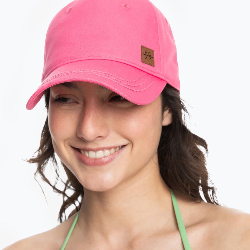 Women's ROXY Extra Innings Color shocking pink baseball cap 5