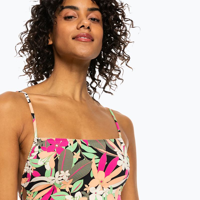 Women's one-piece swimsuit ROXY Printed Beach Classics Lace UP anthracite palm song s 6