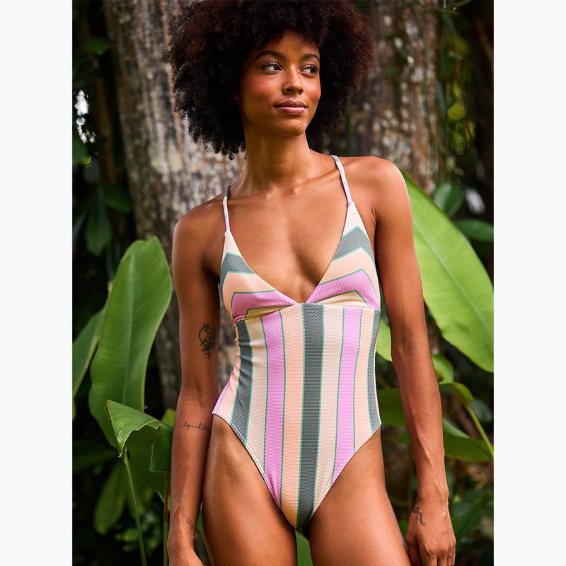 Women's one-piece swimsuit ROXY Vista Stripe agave green very vista stripe 6