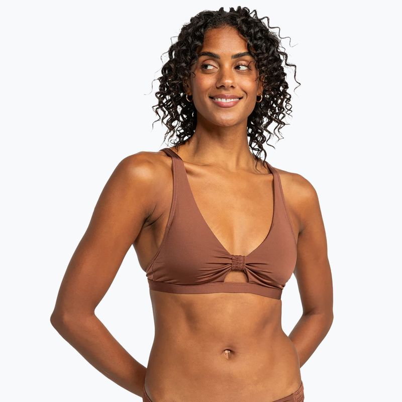 ROXY Silky Island root beer swimsuit top 2
