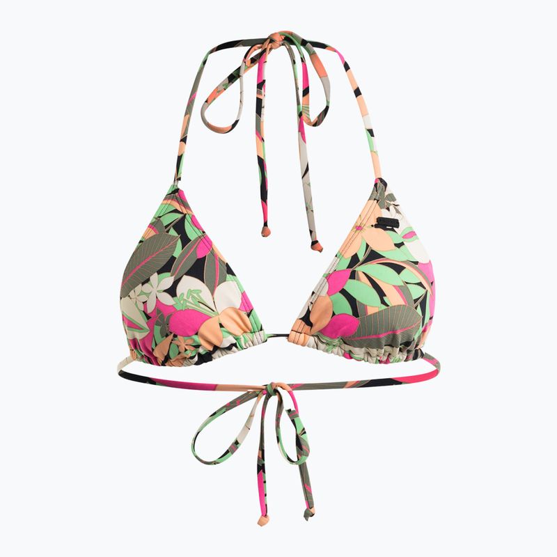 ROXY Printed Beach Classics Tiki Tri swimsuit top anthracite palm song s