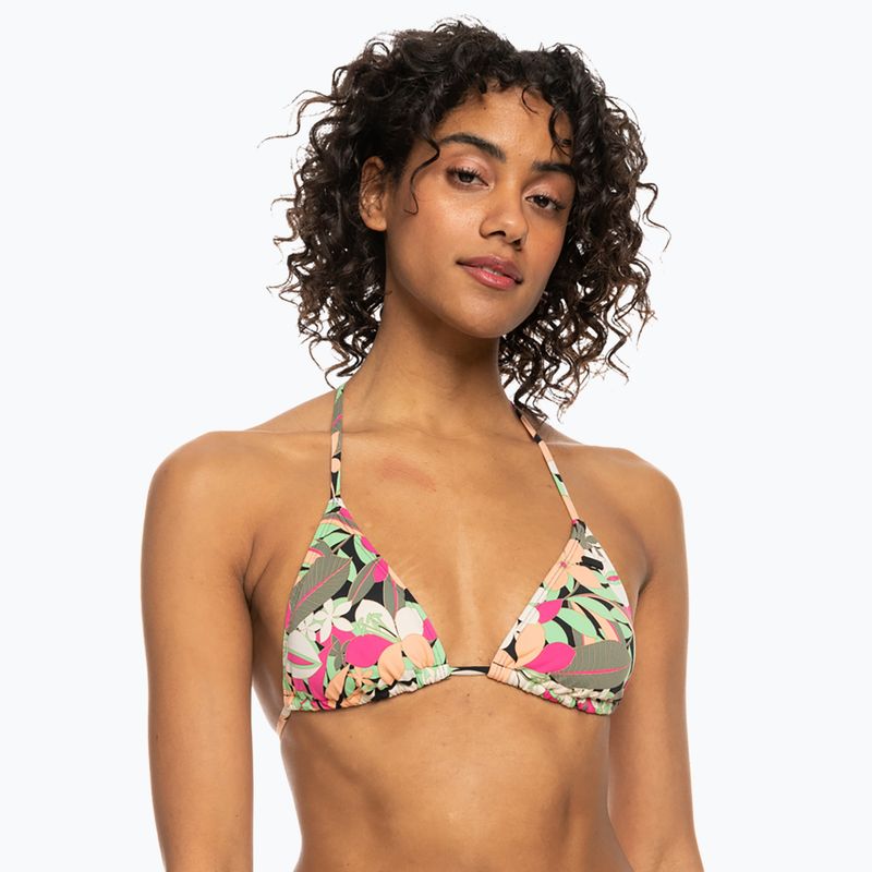 ROXY Printed Beach Classics Tiki Tri swimsuit top anthracite palm song s 2