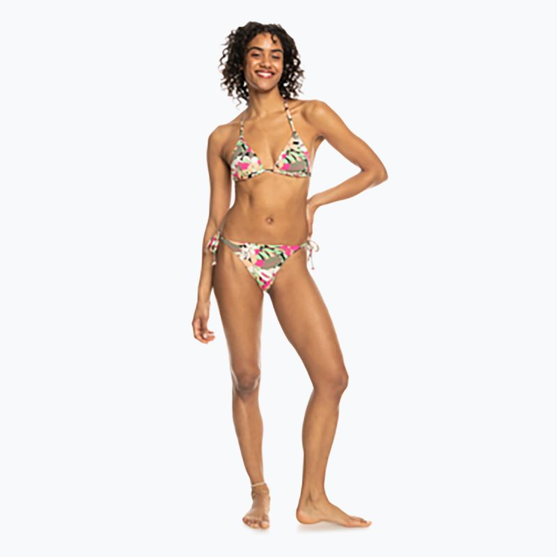 ROXY Printed Beach Classics Tiki Tri swimsuit top anthracite palm song s 3