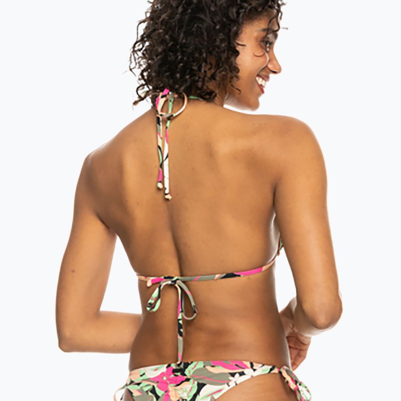 ROXY Printed Beach Classics Tiki Tri swimsuit top anthracite palm song s 5