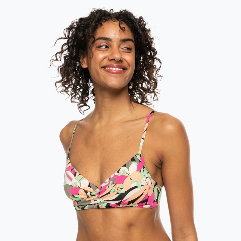 ROXY Printed Beach Classics Wrap swimsuit top anthracite palm song s 2